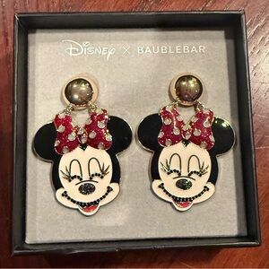 NEW IN BOX Disney x BaubleBar Minnie Mouse Earrings